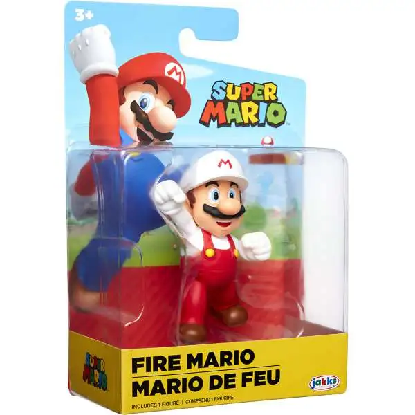 World of Nintendo Super Mario Wave 19 Fire Mario 2.5-Inch Mini Figure [Fist Bump , Red Overalls, Loose]