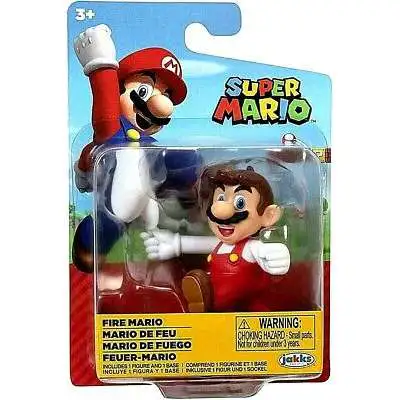 World of Nintendo Super Mario Wave 26 Fire Mario 2.5-Inch Mini Figure [Tipping Hat, Red Overalls, Loose]