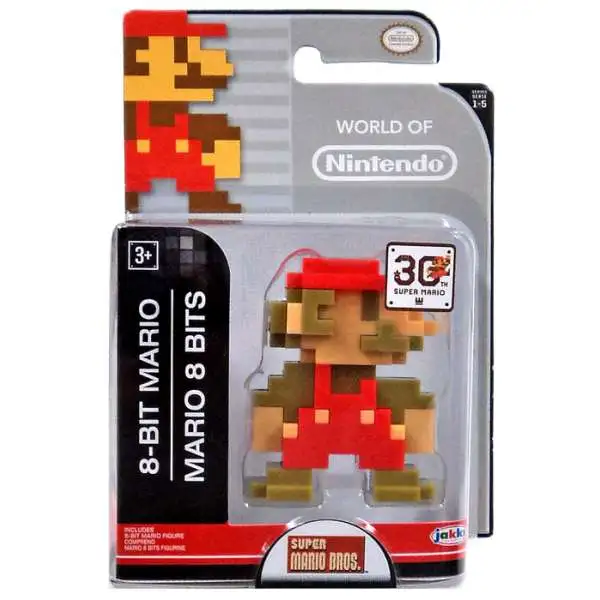 World of Nintendo Super Mario Bros. 8 Bit Mario 2.5-Inch Mini Figure [Version 1]