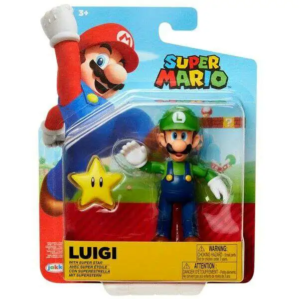 World of Nintendo Luigi with Star Action Figure