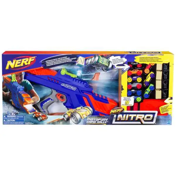 NERF Nitro Motofury Rapid Rally Cars & Launcher [Damaged Package]