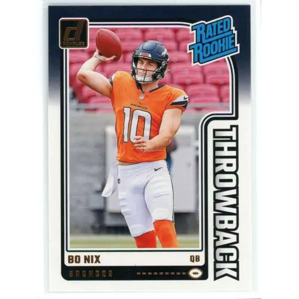 NFL 2024 Panini Donruss Football Rated Rookies Throwback Bo Nix #46 [Rookie]