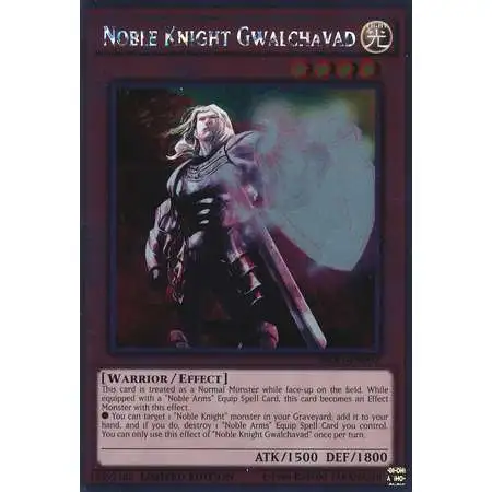 YuGiOh Noble Knights of the Round Table Platinum Rare Noble Knight Gwalchavad NKRT-EN007