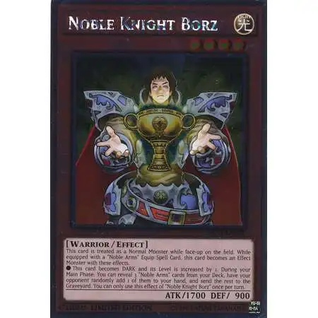 YuGiOh Noble Knights of the Round Table Platinum Rare Noble Knight Borz NKRT-EN009