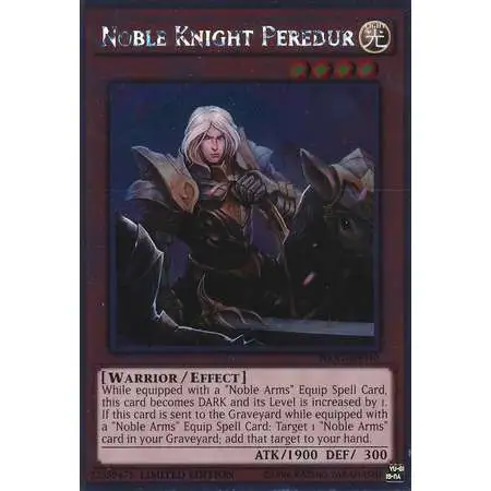 YuGiOh Noble Knights of the Round Table Platinum Rare Noble Knight Peredur NKRT-EN010