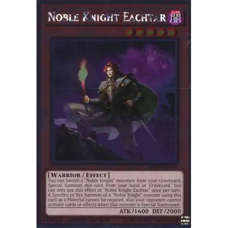 YuGiOh Noble Knights of the Round Table Platinum Rare Noble Knight Eachtar NKRT-EN011