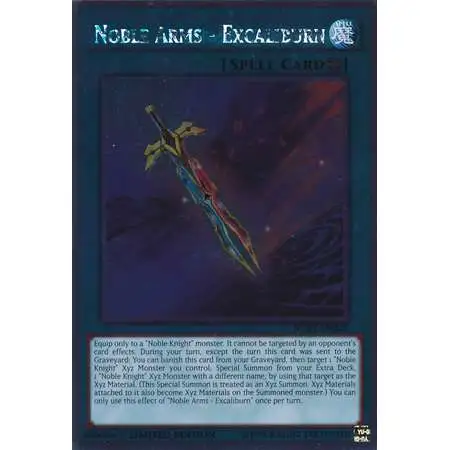 YuGiOh Noble Knights of the Round Table Platinum Rare Noble Arms - Excaliburn NKRT-EN023