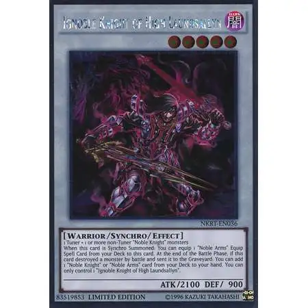 YuGiOh Noble Knights of the Round Table Platinum Rare Ignoble Knight of High Laundsallyn NKRT-EN036