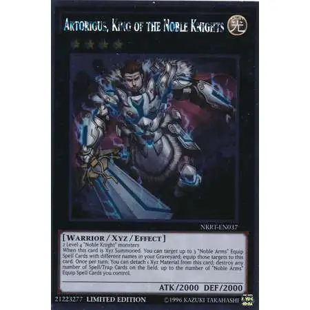 YuGiOh Noble Knights of the Round Table Platinum Rare Artorigus, King of the Noble Knights NKRT-EN037