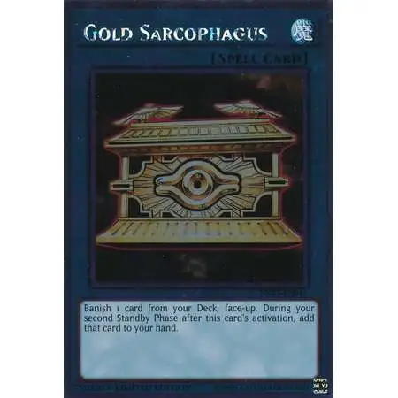 YuGiOh Noble Knights of the Round Table Platinum Rare Gold Sarcophagus NKRT-EN041