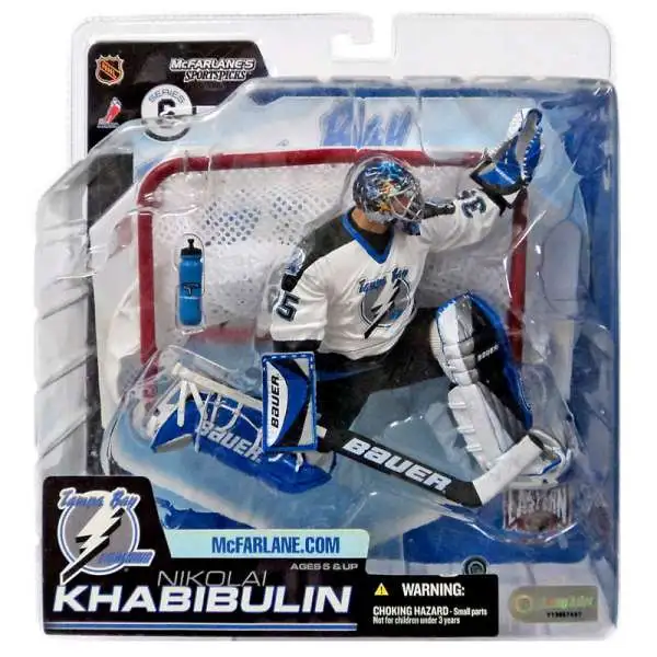 McFarlane Toys NHL Tampa Bay Lightning Sports Hockey Series 6 Nikolai Khabibulin Action Figure [White Jersey]