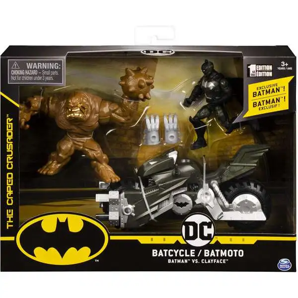 DC Batman The Caped Crusader Batcycle Action Figure Set [Batman Vs. Clayface]