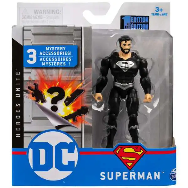 DC Heroes Unite Superman Action Figures [Black Suit]