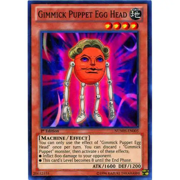 YuGiOh Number Hunters Super Rare Gimmick Puppet Egg Head NUMH-EN005