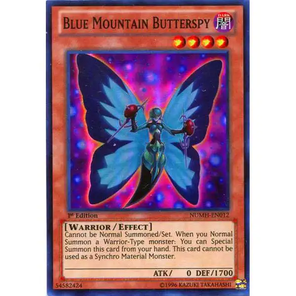 YuGiOh Number Hunters Super Rare Blue Mountain Butterspy NUMH-EN012
