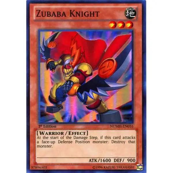 YuGiOh Number Hunters Super Rare Zubaba Knight NUMH-EN016