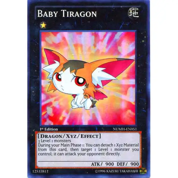 YuGiOh Number Hunters Super Rare Baby Tiragon NUMH-EN051