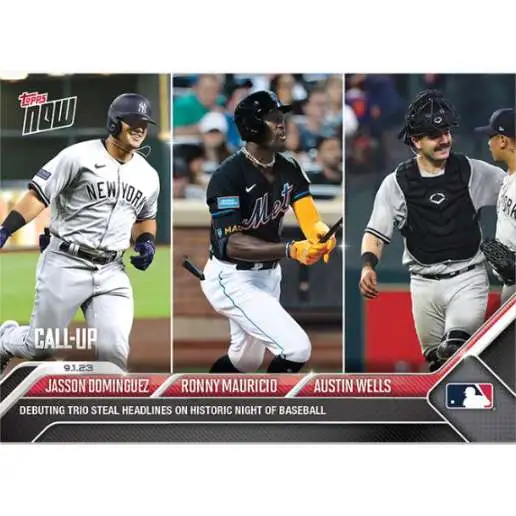  2023 TOPPS Now JASSON DOMINGUEZ Baseball Call-Up ROOKIE Card  The Martian Homers in First MLB At Bat - New York Yankees Debut on  09/01/2023 (PLUS NOVELTY MILB CARD PICTURED) : Collectibles