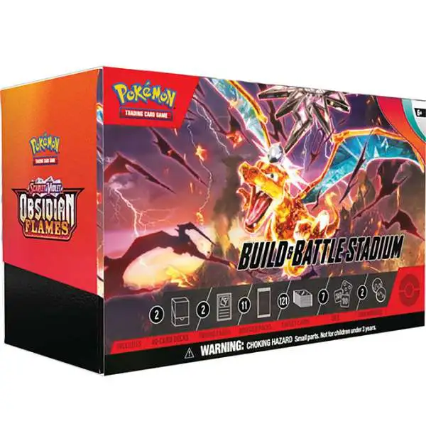 Pokemon Scarlet & Violet Obsidian Flames Build & Battle Stadium [2 Build & Battles, 3 Booster Packs & More]