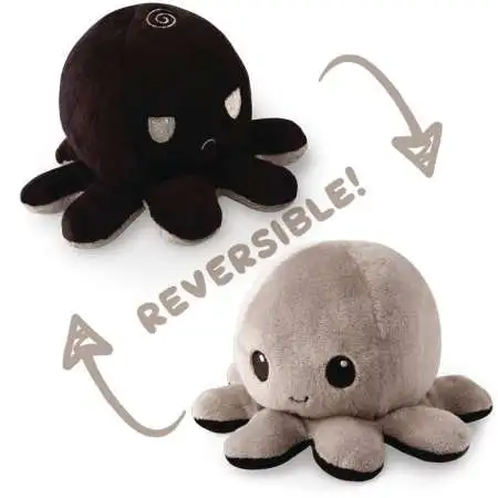 Octopus 6.5-Inch Mini Reversable Plush [Black to Light Gray]