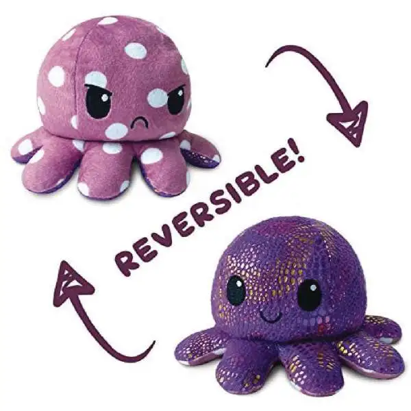 Octopus 6.5-Inch Mini Reversable Plush [Polka Dot to Purple]