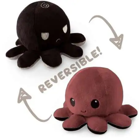 Octopus 6.5-Inch Mini Reversable Plush [Black to Dark Red]
