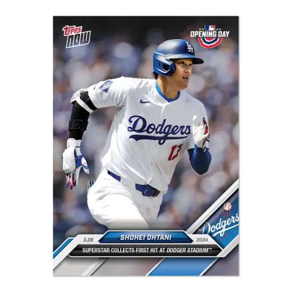 MLB Los Angeles Dodgers 2024 NOW Opening Day Baseball Shohei Ohtani #9 [Superstar Collects First Hit at Dodger Stadium]