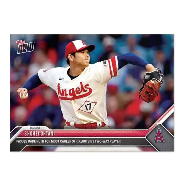 MLB Los Angeles Angels 2023 NOW Baseball Shohei Ohtani Exclusive #262 [Passes Babe Ruth For Most Strikeouts For 2 Way Player]