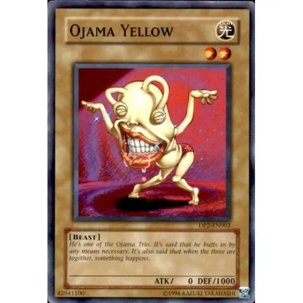 YuGiOh GX Trading Card Game Duelist Pack Chazz Common Ojama Yellow DP2-EN003