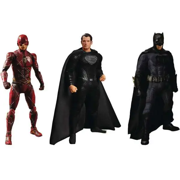 DC One:12 Collective Superman, Batman & The Flash Deluxe Steel Action Figure 3-Pack Boxed Set