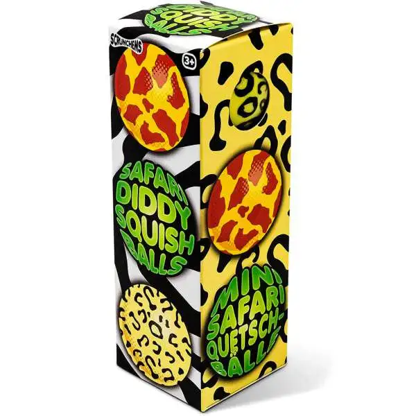 Scrunchems Safari Diddy Squish Balls Sensory Stress Toy 3-Pack