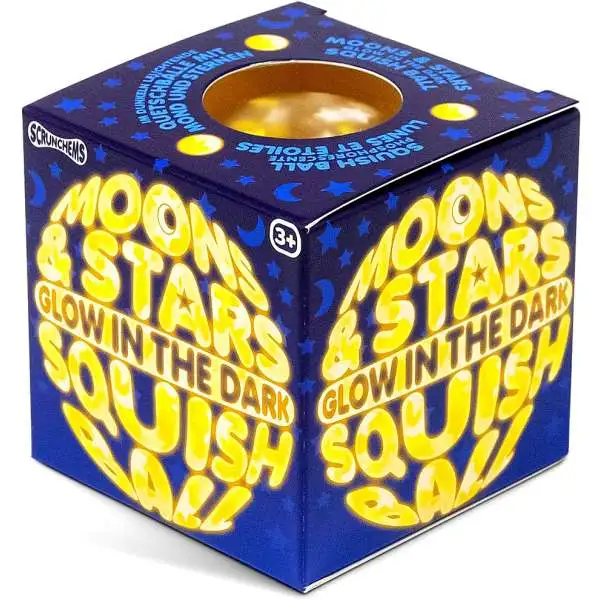 Scrunchems Moons & Stars Glow-in-the-Dark Squish Ball Sensory Stress Toy [1 RANDOM Color]
