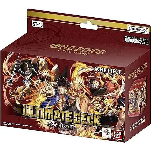 One Piece Trading Card Game The Three Brothers Ultimate Starter Deck ST-13 [JAPANESE, 51 Cards & BONUS Pack of 3 Cards]