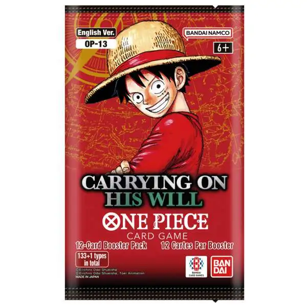 One Piece Trading Card Game Carrying on His Will Booster Pack OP-13 [ENGLISH, 12 Cards]