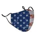 Top Trenz Neoprene, Reusable & Washable Red, White & Blue American Flag Face Mask [One Size Fits Most, Ages 8+ (Teens / Young Adults)]