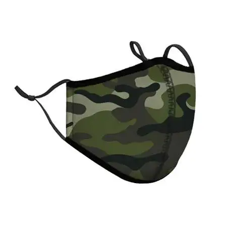 Top Trenz Neoprene, Reusable & Washable Green Camo Face Mask [One Size Fits Most, Ages 8+ (Teens / Young Adults)]