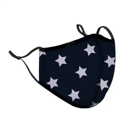 Top Trenz Neoprene, Reusable & Washable Navy Star Face Mask [One Size Fits Most, Ages 8+ (Teens / Young Adults)]