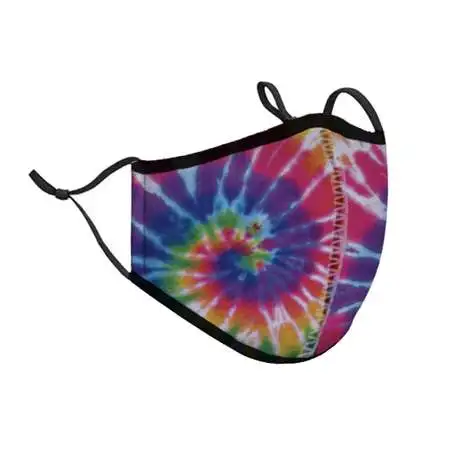 Top Trenz Neoprene, Reusable & Washable Primary Tie-Dye Face Mask [One Size Fits Most, Ages 8+ (Teens / Young Adults)]