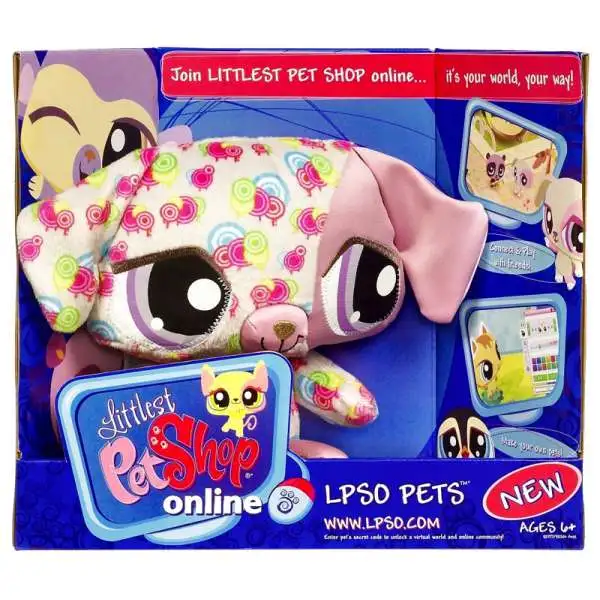 Littlest Pet Shop Online LPSO Pets Dog Plush [Pink Swirls]