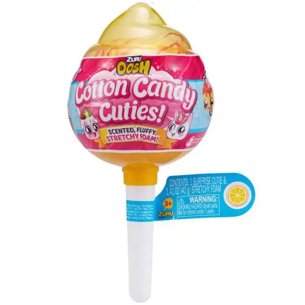 Oosh Cotton Candy Cuties Stretchy Foam Series 1 MEDIUM Pop YELLOW Mystery Pack