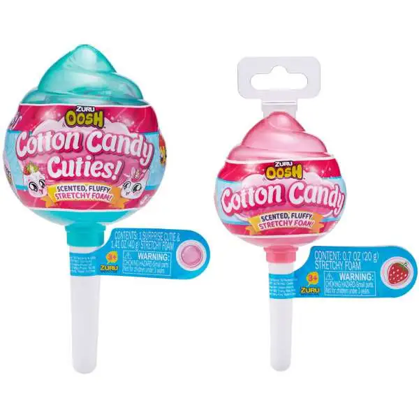 Oosh Cotton Candy Stretchy Foam Series 1 SMALL & MEDIUM Pop COMBO of 2 Mystery Packs [RANDOM Colors!]