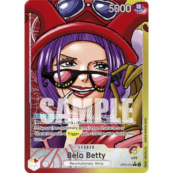 One Piece Trading Card Game Awakening of the New Era Leader Belo Betty OP05-002 [Alternate Art]