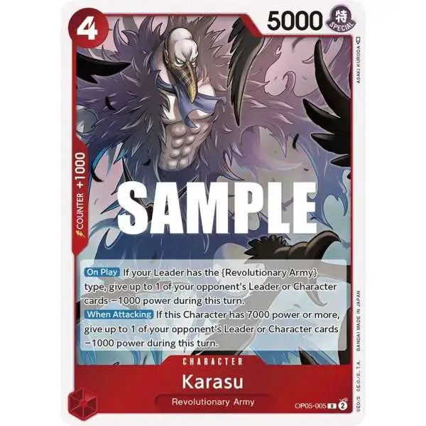 One Piece Trading Card Game Awakening of the New Era Rare Karasu OP05-005