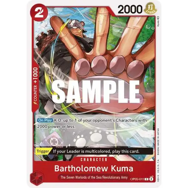 One Piece Trading Card Game Awakening of the New Era Common Bartholomew Kuma OP05-011