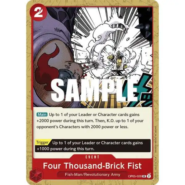 One Piece Trading Card Game Awakening of the New Era Uncommon Four Thousand-Brick Fist OP05-020