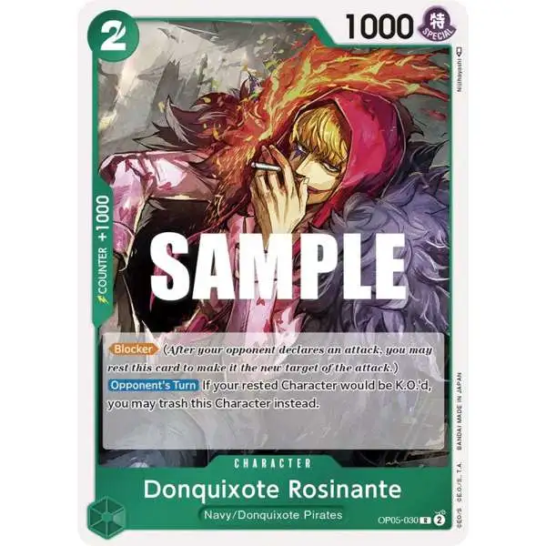 One Piece Trading Card Game Awakening of the New Era Rare Donquixote Rosinante OP05-030