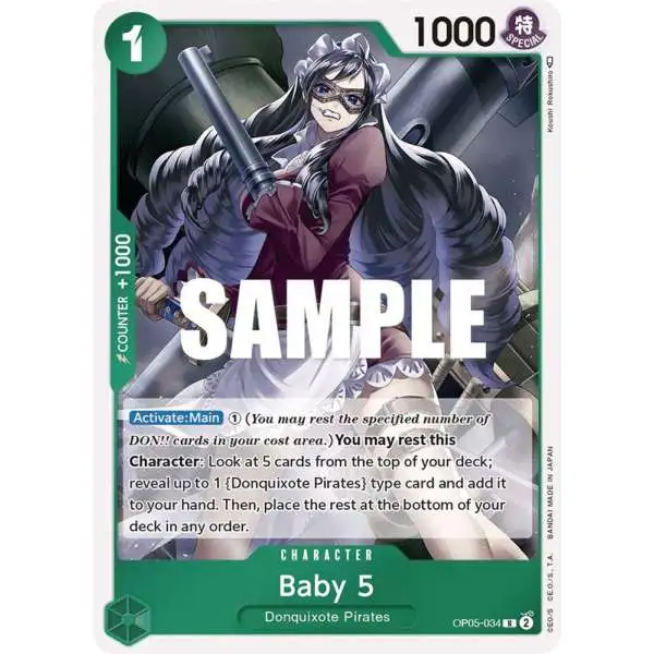 One Piece Trading Card Game Awakening of the New Era Rare Baby 5 OP05-034