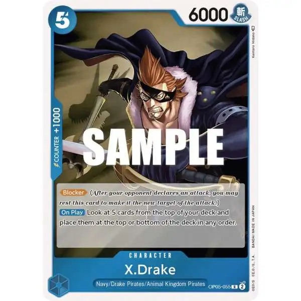 One Piece Trading Card Game Awakening of the New Era Rare X.Drake OP05-055