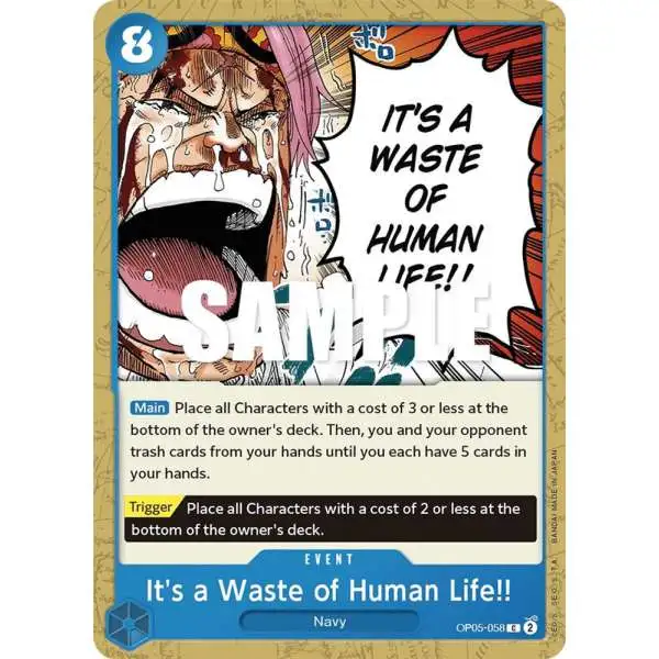 One Piece Trading Card Game Awakening of the New Era Common It's a Waste of Human Life!! OP05-058