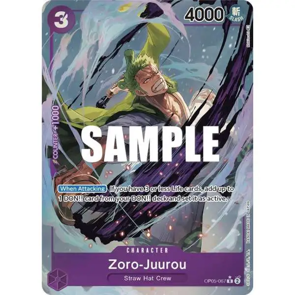 One Piece Trading Card Game Awakening of the New Era Rare Zoro-Juurou OP05-067 [Alternate Art]